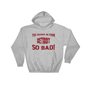 Red "Detroit" Hooded Sweatshirt