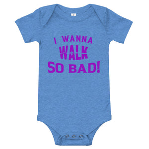 Infant "Walk" Onesie  - Purple Print