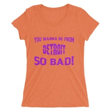 Load image into Gallery viewer, Women&#39;s &quot;Detroit&quot; t-shirt - Purple Print