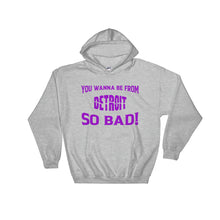 Load image into Gallery viewer, Purple &quot;Detroit&quot; Hooded Sweatshirt