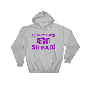 Purple "Detroit" Hooded Sweatshirt