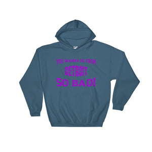 Purple "Detroit" Hooded Sweatshirt